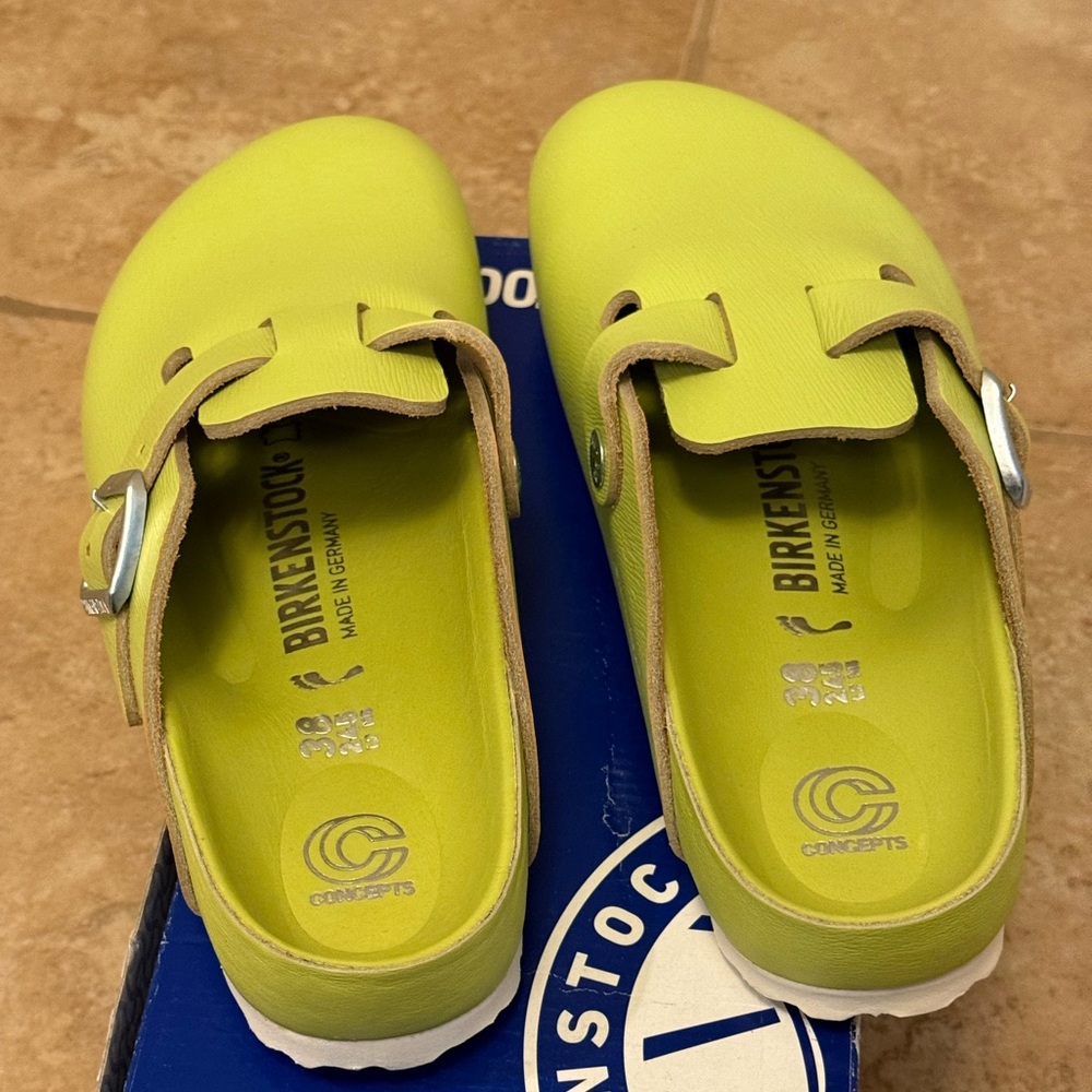Birkenstock Lime Green Mules - Picture 8 of 16